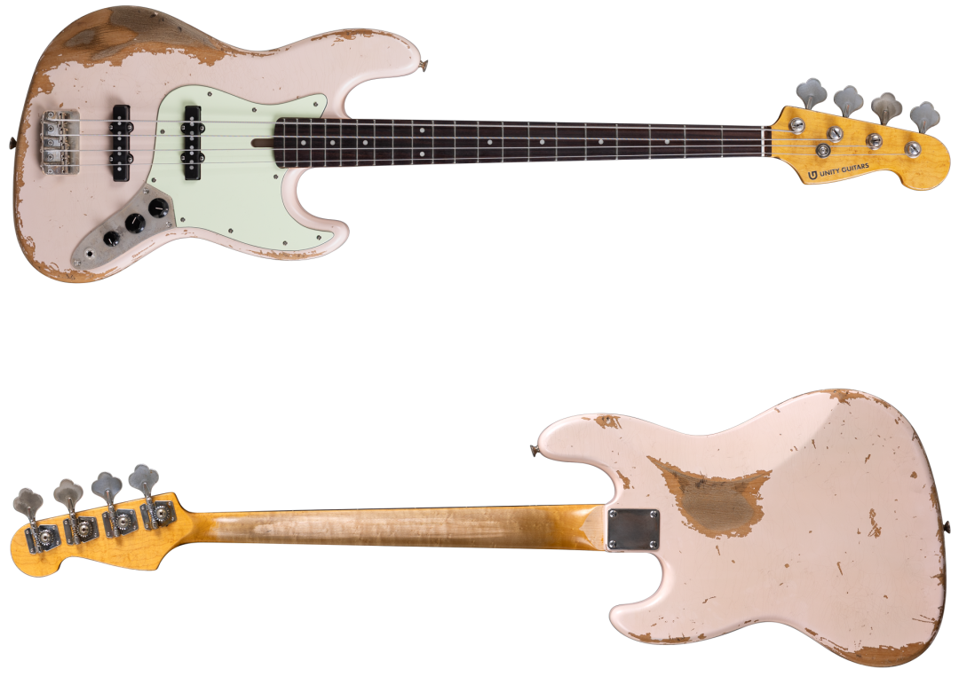 Unity Guitars Jazz Bass Vintage Pink